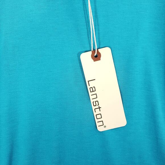 Lanston Tank Top Womens Small Bahamas Blue V Neck Spaghetti Strap Casual Shirt - Picture 5 of 6